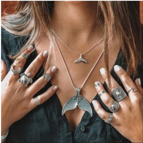 New! Women's Bohemian Whale Tail Necklace